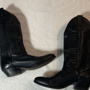 Deerskin soft leather cowboy boots